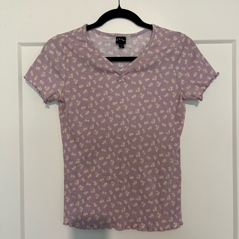 Art Class girls purple flower tee